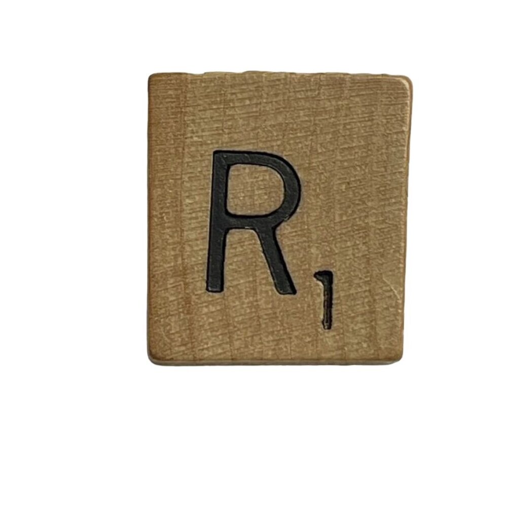Scrabble Game Piece Letter R Replacement Wood Tile Genuine Standard Edition mq